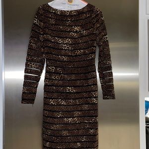 Cheats B velvet banded leopard dress